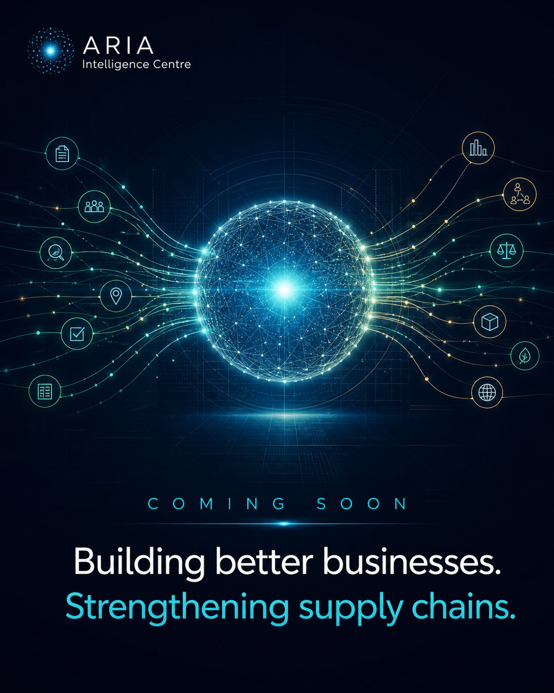 ARIA Intelligence Centre — Coming soon. Building better businesses. Strengthening supply chains.